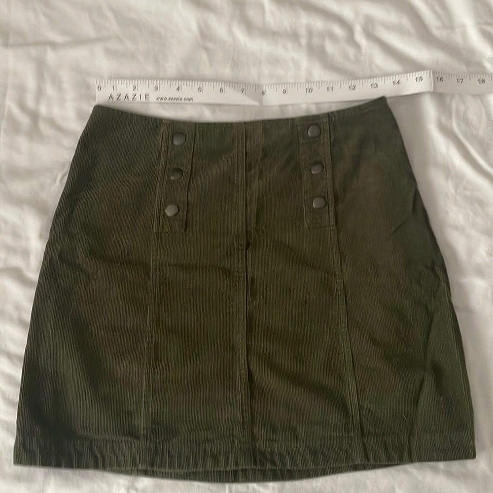 Hollister Corduroy Mini Skirt, Olive, size small